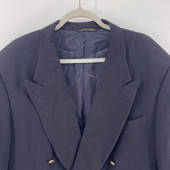 Canali Loro Piana wool cashmere blend double breasted sport coat blazer sz 56L - Picture 3 of 9